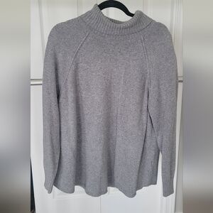 J. Jill Light Gray Ribbed Mock Turtleneck Sweater